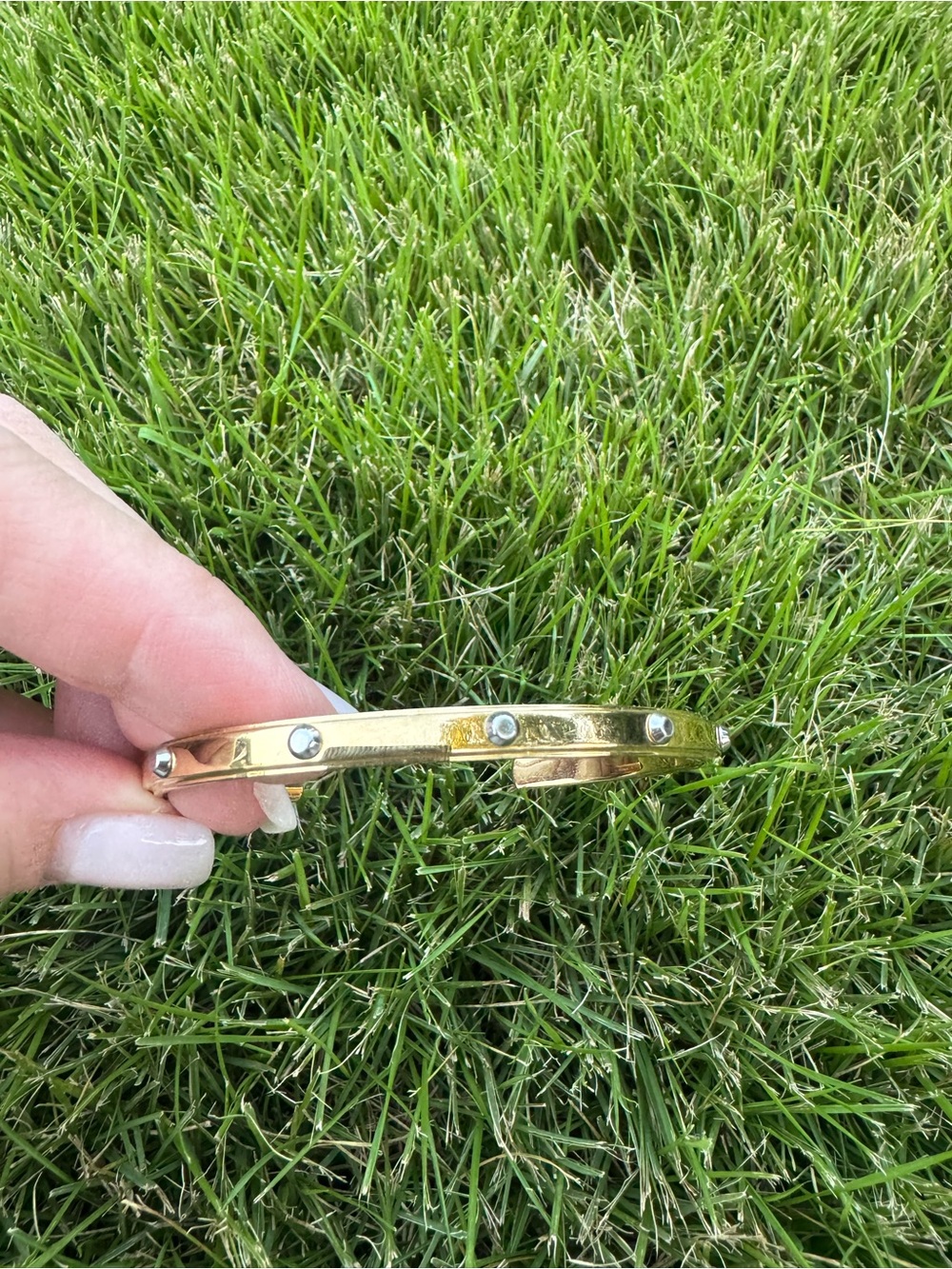 Michael Kors Gold and Silver Crystal Accent Bangle Bracelet